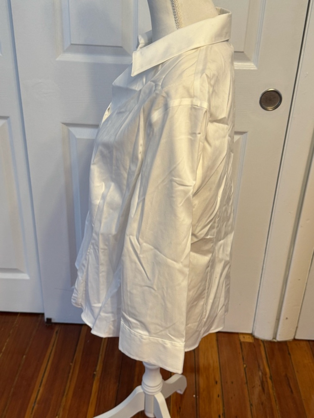 Anne Klein Classic White Collared Button-Up Business Office Y2K Retro Size XL - Picture 5 of 9